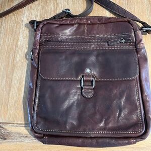 Jack Georges leather messenger tote electronics crossbody unisex $275